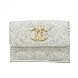 CHANEL Blue Caviar Leather Wallet